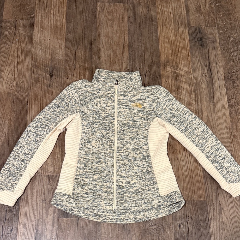 The North Face Women’s Indie Zip-up Sweater Jacket in Gray/Cream size Medium